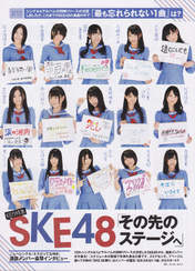 
Furukawa Airi,


Hata Sawako,


Kimoto Kanon,


Kizaki Yuria,


Matsui Jurina,


Matsui Rena,


Matsumura Kaori,


Mukaida Manatsu,


Nakanishi Yuka,


Ogiso Shiori,


Oya Masana,


SKE48,


Suda Akari,


Suga Nanako,


Takayanagi Akane,


Yakata Miki,

