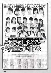 
Aikawa Maho,


Country Girls,


Fujii Rio,


Haga Akane,


Hamaura Ayano,


Hirose Ayaka,


Inaba Manaka,


Inoue Rei,


Makino Maria,


Morito Chisaki,


Murota Mizuki,


Nomura Minami,


Nonaka Miki,


Ogata Haruna,


Ogawa Rena,


Ozeki Mai,


Sasaki Rikako,


Shimamura Uta,


Taguchi Natsumi,


Wada Sakurako,


Yamaki Risa,

