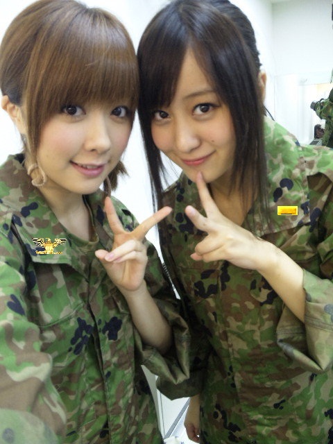 Captain Saki Shimizu, CO of Berryz Koubou with 2LT Mai Hagiwara